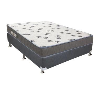 Imagem de Cama Box Casal: Colchão Espuma D33 Ortobom Light + Base Crc Suede Gray(138X188)