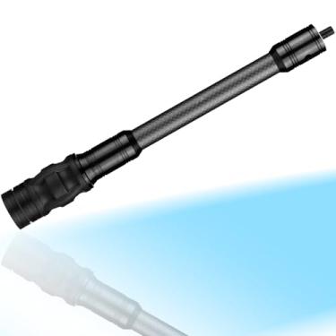 Imagem de GQT Estabilizador de arco de arco para arco composto, barra de equilíbrio de arco de fibra de carbono, sistema de amortecimento e kit de pesos, 20 cm