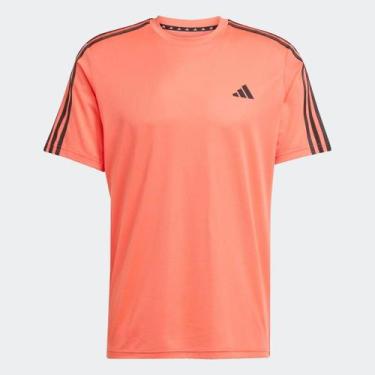 Imagem de Camiseta Adidas Essentiasl 3 Listras Masculina, Vermelho, Preto, GG