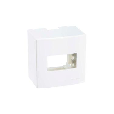 Imagem de Caixa De Sobrepor Com Suporte Margirius Sleek 75x75 Para 1 Módulo Branca