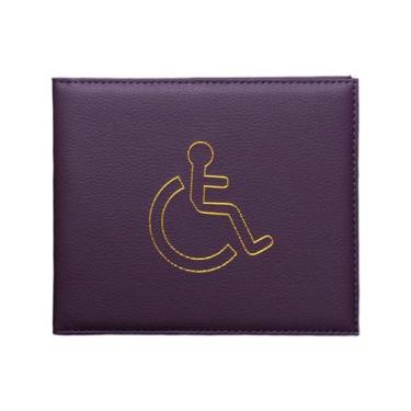 Imagem de Carteira com porta-crachá de couro PU, capa protetora com bolso temporizador para identificação oficial