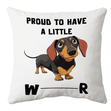 Imagem de huester Capas de almofada engraçadas de Dachshund 45,7 x 45,7 cm, presentes para mulheres, presentes de cachorro Weiner, presentes para mãe, pai, amantes, presentes, fronhas decorativas para decoração