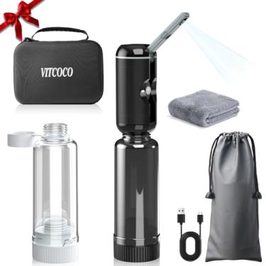Imagem de Bidê portátil para viagens, pulverizador elétrico VITCOCO para bidê de viagem com 2 garrafas de água e estojo com zíper, bidês portáteis recarregáveis de alta pressão perfeitos para limpeza pessoal
