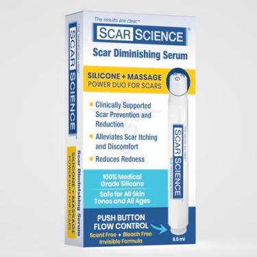 Imagem de Bastão de silicone para cicatrizes – Gel para cicatrizes de silicone de grau médico com aplicador de botão de pressão, dupla de massagem para cicatrizes cirúrgicas, queloides e acne – Seguro para