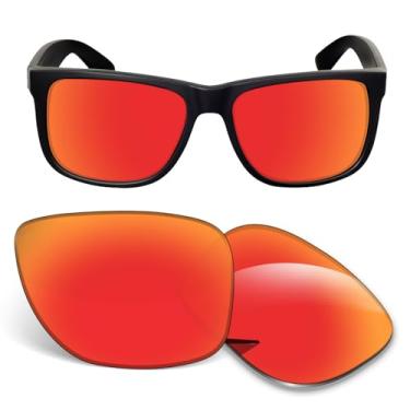 Imagem de Lentes de substituição de 1,5 mm compatíveis com óculos de sol Ray-Ban RB4165 54 mm, antiarranhões e resistentes a impactos - laranja vermelho polarizado
