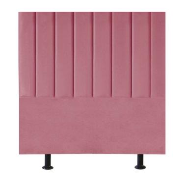 Imagem de Cabeceira Estofada Cama Box Solteiro 90 Cm Paolla Suede rosa