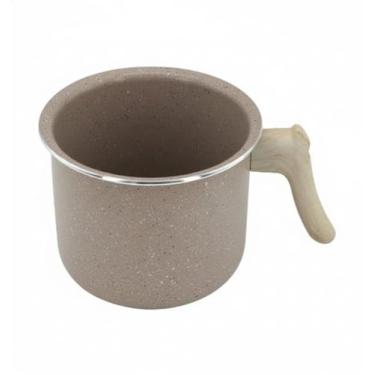 Imagem de Leiteira Antiaderente para Indução, Linha Marble, Ø14cm, Cabo de Madeira, Corpo Metálico