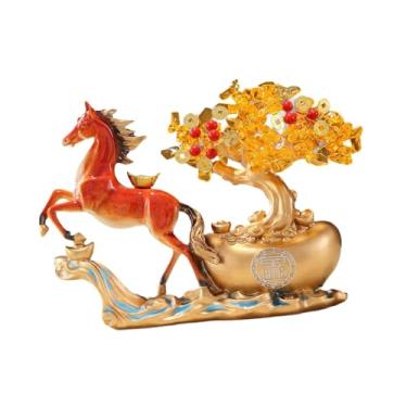 Imagem de predolo Estatueta de Cavalo, Escultura Animal, Decoração Inovadora, Arte, Figura de Resina para Mesa de Trabalho, Estátua Feng Shui para Lareira, Loja, Vermelho