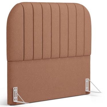 Imagem de Cabeceira Cama Box Queen Estofada Orgânica 160cm Alice W01 Linho Rosê - Lyam Decor