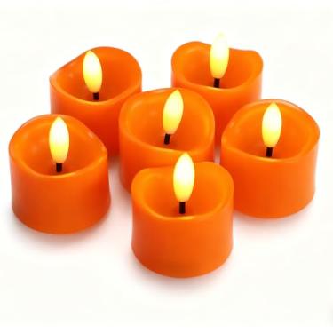 Imagem de CANDLE CHOICE Luzes de chá sem chamas operadas por bateria, pavio preto realista, cintilante, LED cintilante, velas votivas, mesa de festa de casamento, decoração de Halloween, Natal, pilhas, inclusas