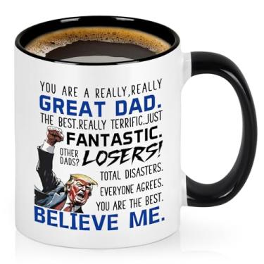 Imagem de Cabtnca Caneca Trump Great Dad, presentes de dia dos pais para o pai da filha filho, caneca de café engraçada Trump, presente de aniversário de Natal, presente de novo papai, 325 ml