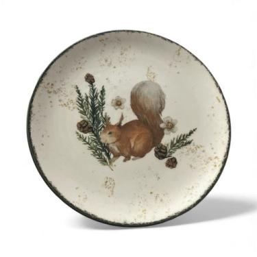 Imagem de Kit 4 Pratos de Sobremesa Esquilo Natal  20 cm - Oxford