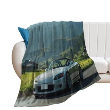 Imagem de HouLaiZhe Cobertor Super Macio Flanela JDM Carro S2000 Estático Country Leve Cobertor de Refrigeração para Sofá-Cama Cadeira Sofá Carro Viagem ao Ar Livre Leve Quente 76 cm x 101 cm