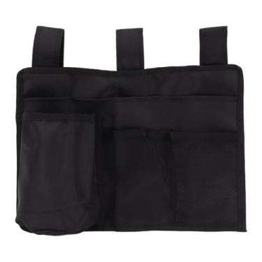 Imagem de equlup Organizador ao lado, bolsa de armazenamento de cabeceira de poliéster, vários bolsos, suporte de controle remoto para beliches, camas de hospital, dormitórios, trilhos de cama