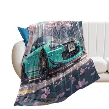 Imagem de HouLaiZhe Cobertor Super Macio Flanela Speed Sports Car S2000 Sakura Cobertores de Refrigeração Leve para Sofá-Cama Cadeira Sofá Carro Viagem ao Ar Livre Leve Quente 152 cm x 203 cm