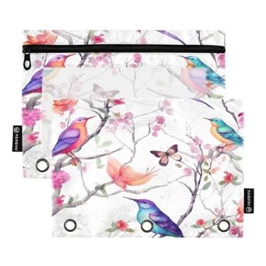 Imagem de Wassud Blooming Nature Pacote com 2 Pastas de Fichário Pastas de Bolso com 3 Furos, Pasta Organizadora de Fichários para Casa, Escritório