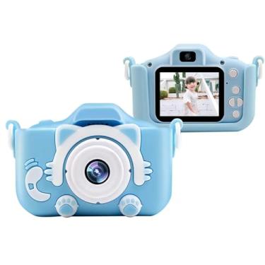 Imagem de Câmera Infantil Digital 1080p com Foto Vídeo Tela de 2" Bateria Recarregável e Conexão USB (Azul)
