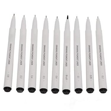 Imagem de GLOGLOW Canetas Micro Line Conjunto de 9 Unidades Com Tamanhos de Ponta BR 0,05-0,8, Canetas Fineliner Suaves para Desenhar Letras à Mão Esboçar Artistas para Colorir Designers Ferramentas de Pintura