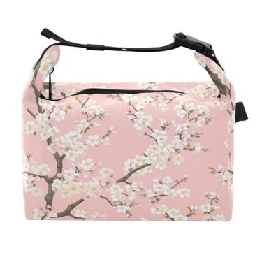 Imagem de STAYTOP Linda lancheira de flores de cerejeira com fivela de alça, lancheira isolada para meninos e meninas, lancheira térmica para trabalho escolar