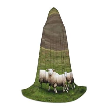 Imagem de Lambs And Sheep Print Halloween Hooded Capes Renaissance Gothic Cloaks For Cosplay Hooded Cloaks Unisex