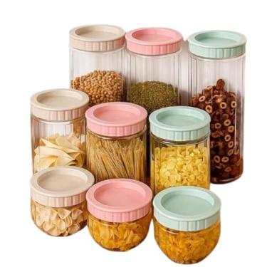 Imagem de Conjunto 3 Potes Plástico com Tampa Hermética, Polipropileno sem BPA, Sortido, 450ml/1000ml/1600ml, Empilhável, para Armazenamento de Alimentos