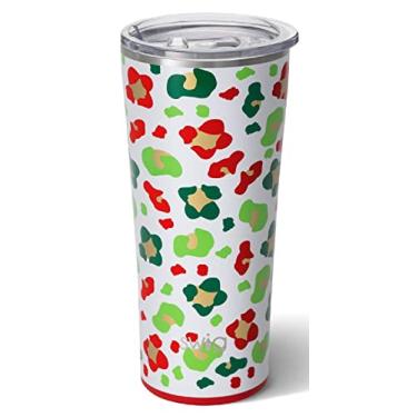 Imagem de Swig Life Copo fino de a o inoxid vel com isolamento triplo de 650 ml com tampa, pode ser lavado na lava-lou as, parede dupla e copo de caf de viagem selado a v cuo em Jingle Selva Natal e Natal