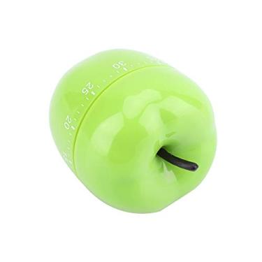 Imagem de HEEPDD Temporizador Mecânico de Cozinha, Formato de maçã Bonito, Temporizador de Cozinha de 60 Minutos para Casa, Fácil de Usar para Assar e Cozinhar Mecânico de, Material ABS,