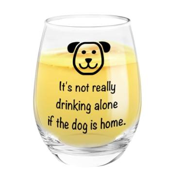 Imagem de Presentes para amantes de cães, dono de cães para mulheres, homens, presentes engraçados, taça de vinho de Natal, taças de vinho sem haste exclusivas, para melhor amigo, trabalho, melhor amiga, colega