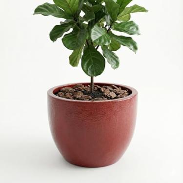 Imagem de Genérico Vaso Redondo Decorativo, Uso Interno, Grande, Preto, Plástico, Acabamento Liso, Redondo, Chão, Vaso de Plantas, 15x12x11 cm