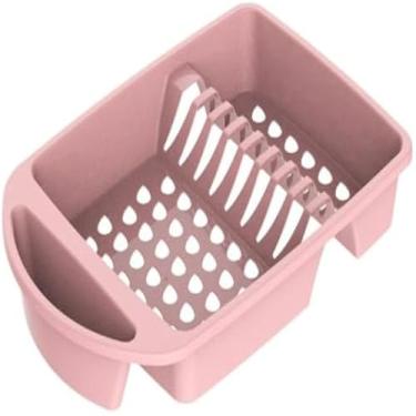 Imagem de Escorredor de cozinha para pratos, copos e talheres, organizador rosa, resistente