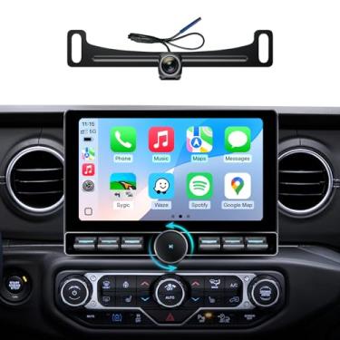 Imagem de Rádio de carro de 25 cm 4 + 64 G para Jeep Wrangler JL Gladiator JT 2018-2021 | Wireless CarPlay Android Auto QLED Touch Screen Stereo | Botão de botão único | Sintonizador AM/FM | Controle de volante