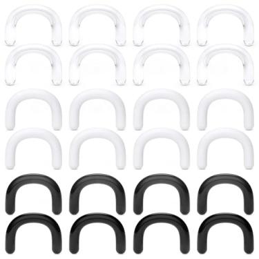 Imagem de Gadeaila Anéis de septo 16G-2G U Retentores de septo 12 pares de joias transparentes para piercing de septo, Plástico Emborrachado Resina, Não aplicável