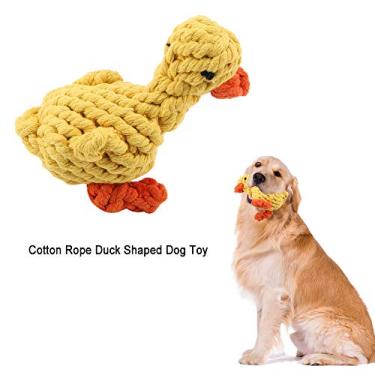 Imagem de Generic Brinquedo Bonito da Corda do Algodão do Cão da Forma Pato Mastigar o Brinquedo Busca para a Saúde Filhote de Cachorro, Amarelo Corda Pato para Cães Pequenos