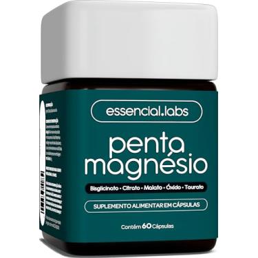 Imagem de PENTA MAGNÉSIO - Dimalato + Bisglicinato + Citrato + Taurato + Óxido de Magnésio - A Combinação Perfeita de 5 Magnésios com Máxima Pureza e Biodisponibilidade - 60 Cápsulas
