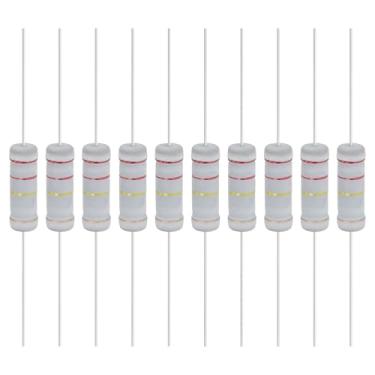 Imagem de YOKIVE 10 resistores de filme de óxido metálico de 220K Ohm 5 watts, 5% de chumbo axial de resistor de tolerância | À prova de chamas para circuitos eletrônicos DIY, projetos de áudio e vídeo