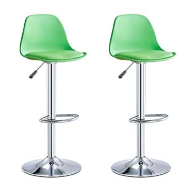 Imagem de Bancos de bar, Bancos de Bar Giratórios, Banquinho de Bar Ajustável, Banquinho de Bar Alto, Cadeira de Jantar de Ilha Alta de Cozinha com Encosto, Banco de Bar de Café da Manhã de Cozinha com Apoio