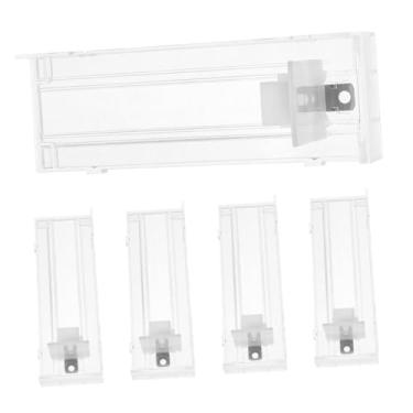 Imagem de OFFSCH 5 pçs empurrador de prateleira automático organizador transparente para supermercados suporte de exibição de mola para bebidas e lanches eficiente organizador de latas de geladeira produto