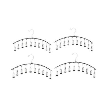 Imagem de Cabide De Metal Curvo Com 10 Prendedores Para Calças De Yoga, Leggings