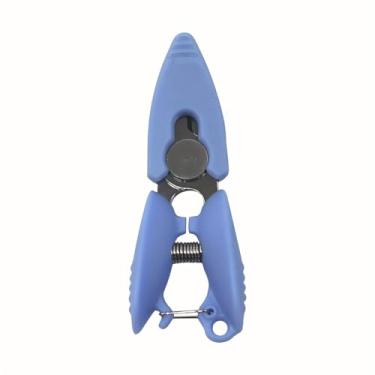 Imagem de 1 mini tesoura de metal de bolso, design ambidestro com mola, sem necessidade de bateria, aparador de linha para ponto cruz, uso em viagem, azul