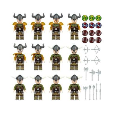 Imagem de Boneco Humanoide Viking M8170 Brinquedo Infantil Com Arma De Pequenas 