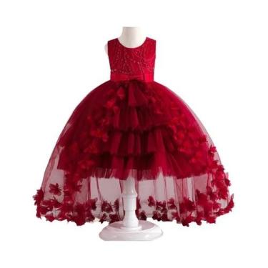 Imagem de Vestido De Renda Com Laço Para Meninas De 4 a 12 Anos, Vestido Formal 