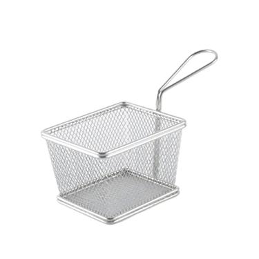 Imagem de Cesta de fritura cesta de fritura de aço inoxidável rede de fritura frita cesta de fritura filtro colher lanche moldura de fritura restaurante cesta de fritura doméstica batatas fritas cestas de