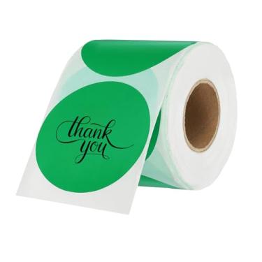 Imagem de PATIKIL 500 etiquetas térmicas redondas, adesivos coloridos circulares de 7 cm para impressão térmica, escritório, decoração de casa, diário, lista de tarefas, caderno de viagem, verde