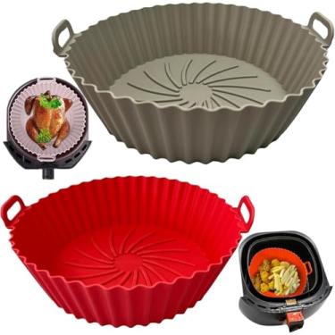 Imagem de Kit com 3 Formas de Silicone para Air Fryer – Antiaderente, Reutilizável e Resistente ao Calor (20x18x5cm)