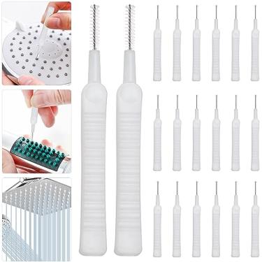 Imagem de Escovas de limpeza para bocal de cabeça de chuveiro 20 peças, limpador anti-entupimento, pequenos escovas, orifícios, tubo de garrafa de poros, ferramenta de limpeza de cerdas de nylon para banheiros, materiais de casa