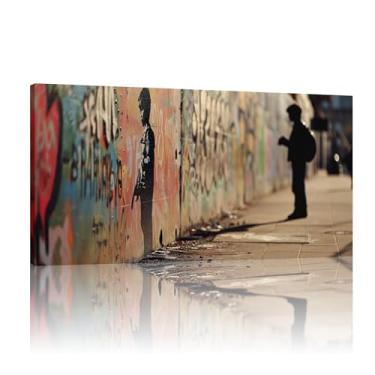 Imagem de Impressões de arte de parede Banksy, mural de parede Banksy, tela de arte de parede Banksy, impressões em tela extragrande, pôsteres e impressões Banksy - (40 x 80 cm) 16 x 32 polegadas sem moldura