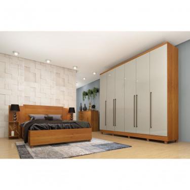 Imagem de Guarda Roupa Casal 6 Portas 8 Gavetas Sevilla Tcil Móveis Cinamomo/off White