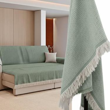 Imagem de Manta Sofá Super King Gigante 4,00 X 1,80m Decorativa E Capa Protetora Algodão Artesanal manta para sofá 3 lugares Cores (Verde-musgo,1,50x1,80m)