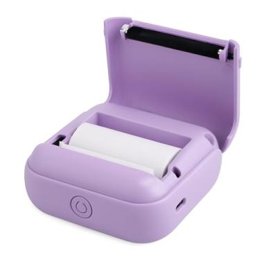 Imagem de Yunseity Impressora Térmica Pequena Portátil Bt, Impressora de Bolso, Usa Papel Térmico de 57x30mm para de Perguntas Erradas, Memorando de Foto de Conta (PURPLE)