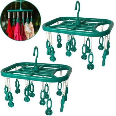 Imagem de Kit 2 Varais Roupa Intima Multiuso Calcinha Cueca Meia 12 Prendedores 